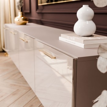 TV-Schrank AURA 200 Kaschmir Hochglanz mit Griffen