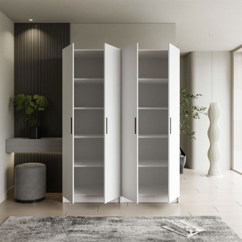 Viertüriger Kleiderschrank NORA mit Griffen