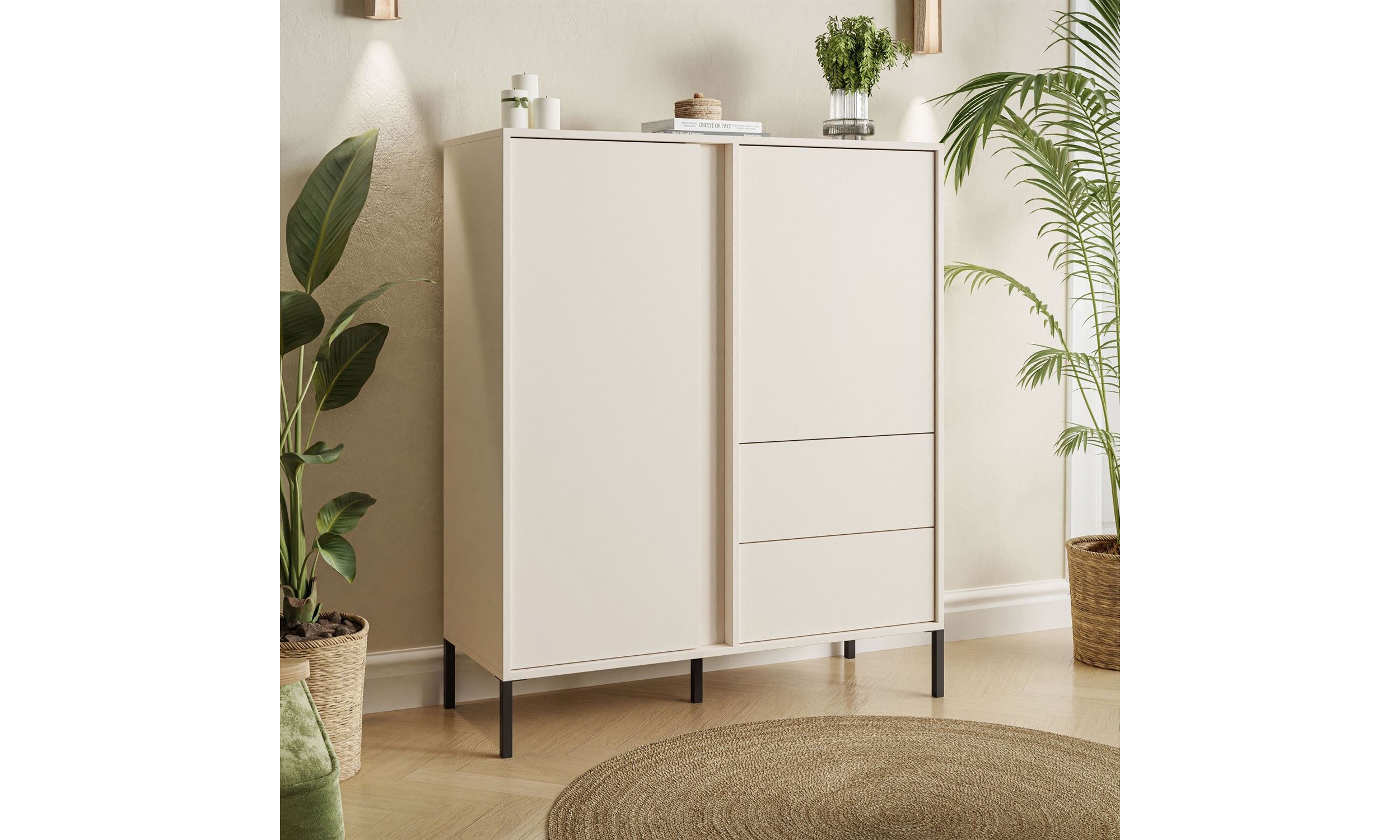 Kommode DELLE Beige 103 cm hoch