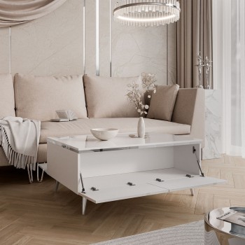 Couchtisch AURORA SILVER mit Stauraum