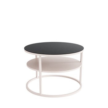 Couchtisch CIRI GLASS in Kaschmir mit Ablage