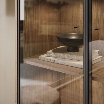 Zweiturige Vitrine ISA mit LED-Beleuchtung