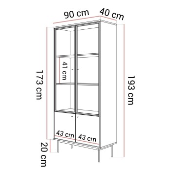 Zweiturige Vitrine ISA mit LED-Beleuchtung