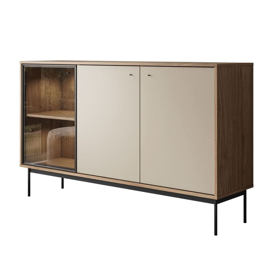 Dreiturige Kommode ISA 3D mit LED-Beleuchtung