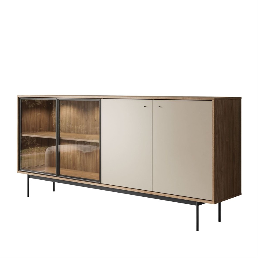 Vier­türige Kommode ISA 4D mit LED-Beleuchtung