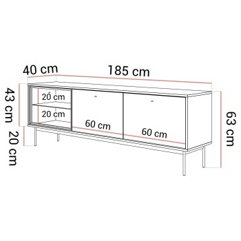 TV-Möbel ISA mit LED-Beleuchtung
