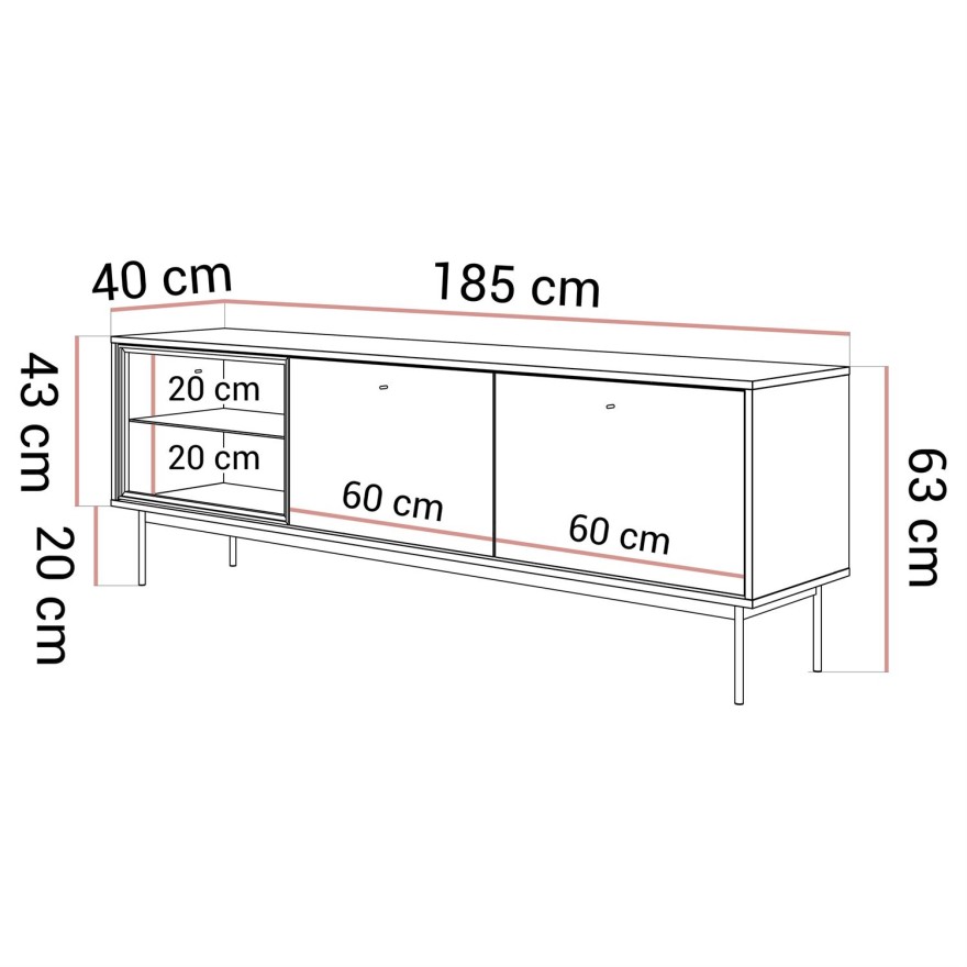 TV-Möbel ISA mit LED-Beleuchtung