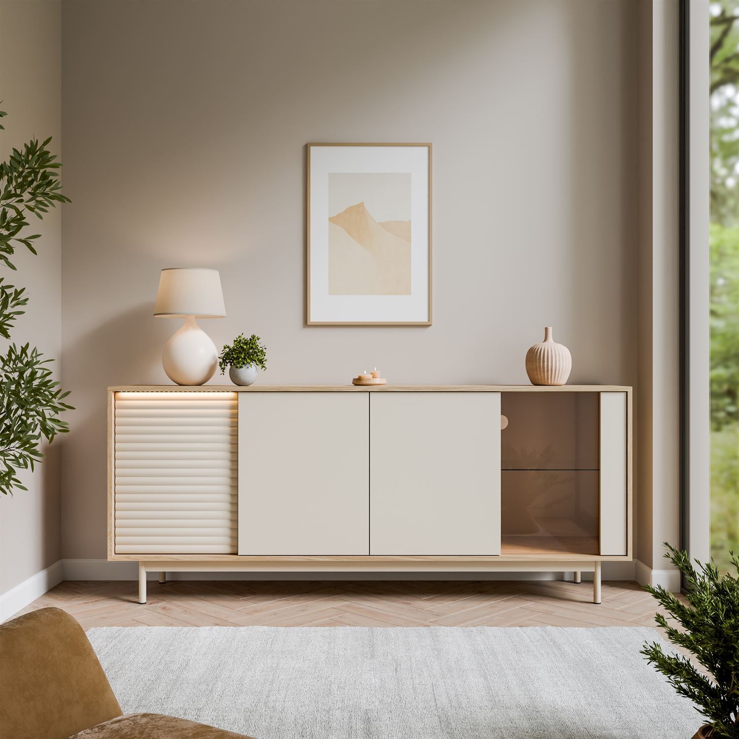 Kommode FLORENCE 3D1W mit LED-Beleuchtung