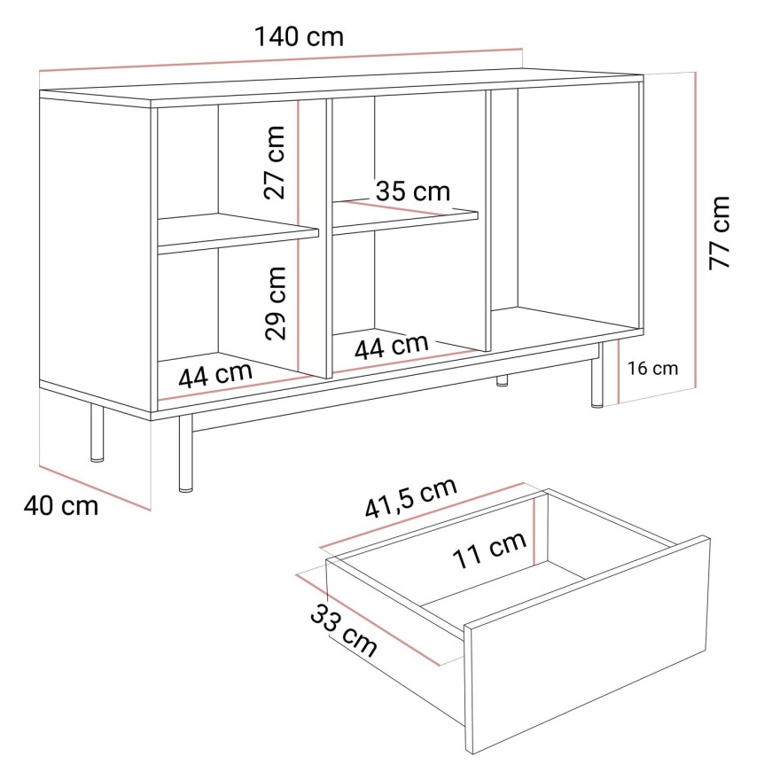 Kommode FLORENCE 2D3S mit Schubladen