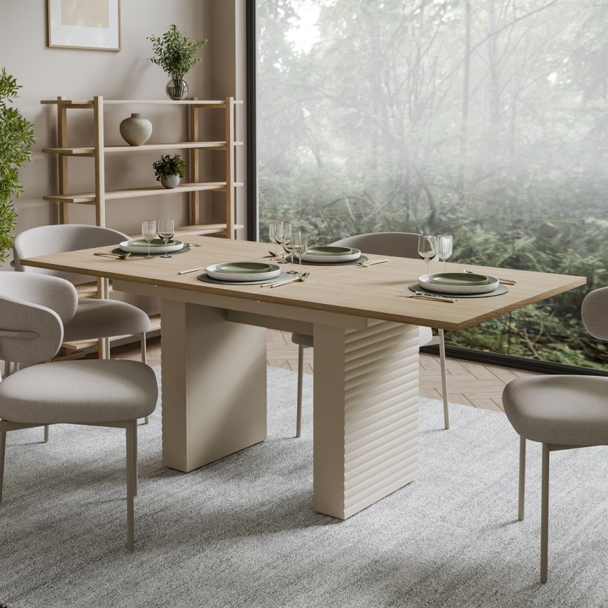 Esszimmer-Set FLORENCE – ausziehbarer Tisch mit vier Stühlen