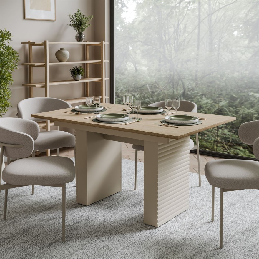 Esszimmer-Set FLORENCE – ausziehbarer Tisch mit vier Stühlen