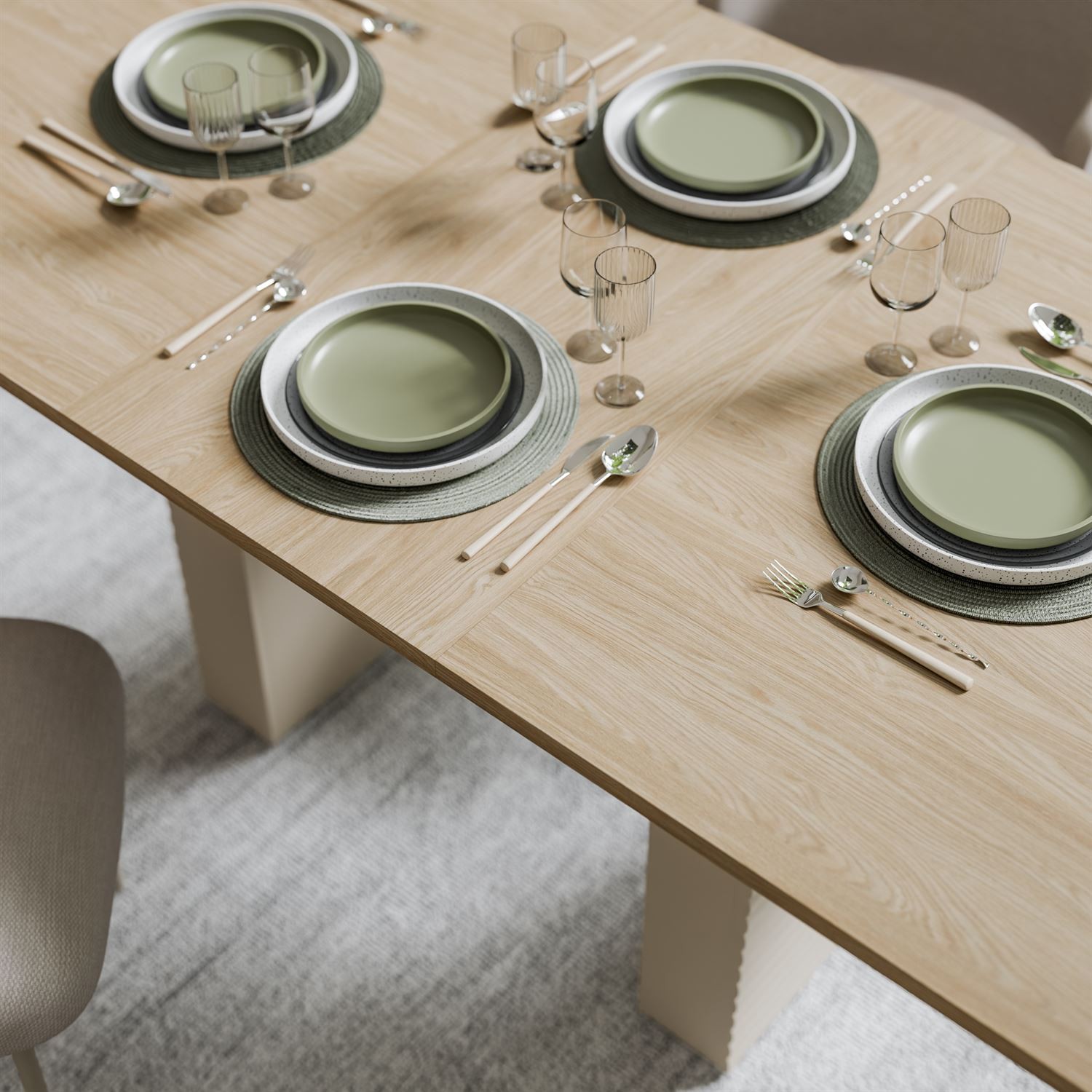 Esszimmer-Set FLORENCE – ausziehbarer Tisch mit vier Stühlen