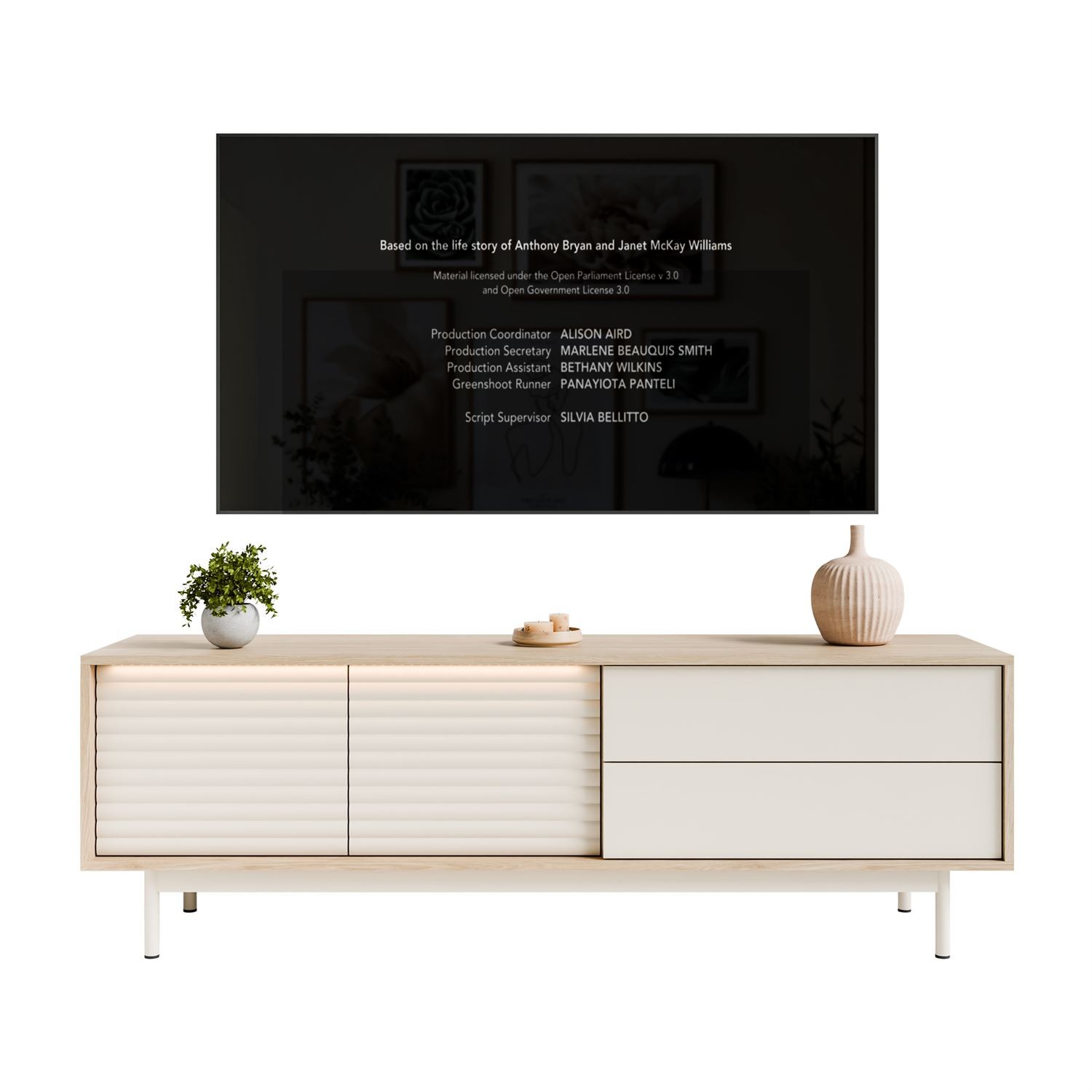 TV-Schrank FLORENCE mit LED-Beleuchtung