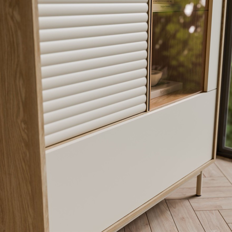 Vitrine FLORENCE 2D1W mit LED-Beleuchtung