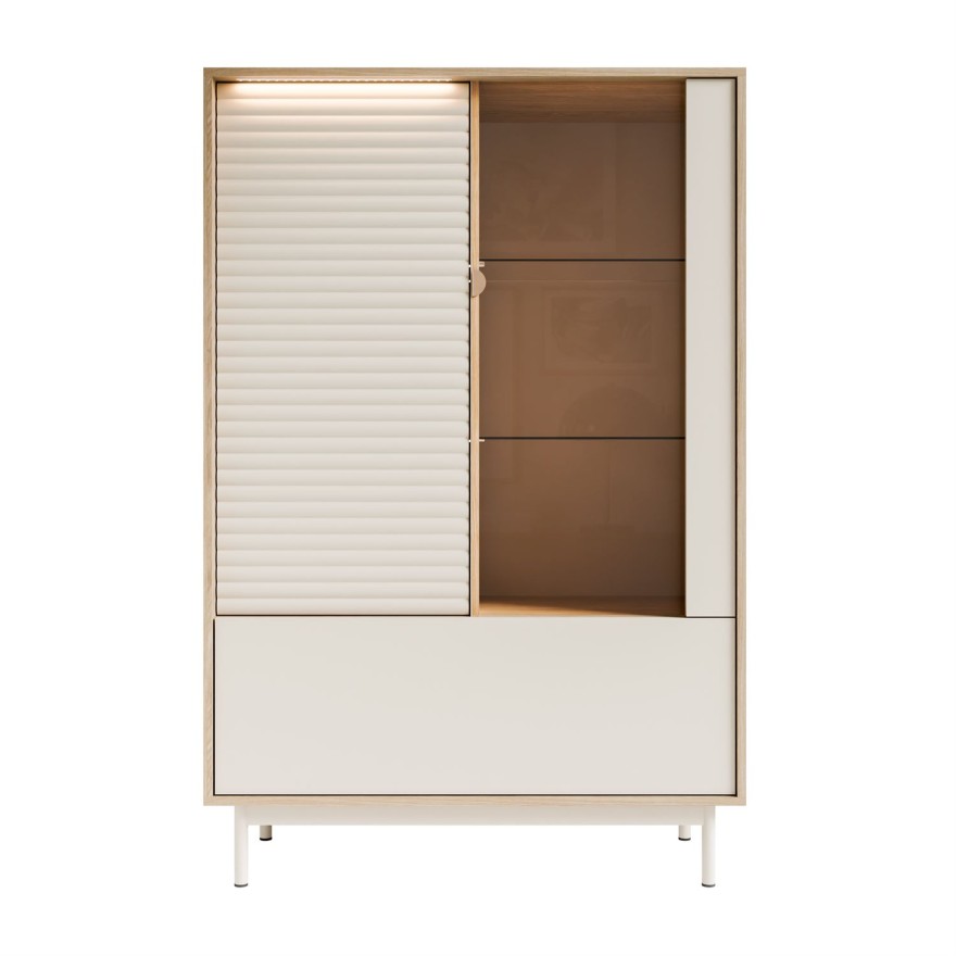 Vitrine FLORENCE 2D1W mit LED-Beleuchtung