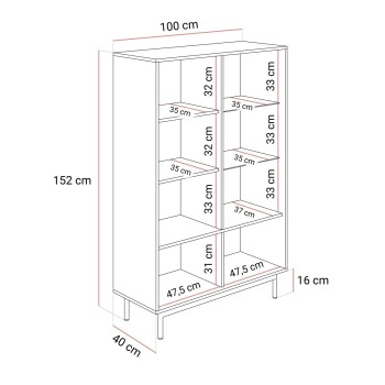 Vitrine FLORENCE 2D1W mit LED-Beleuchtung