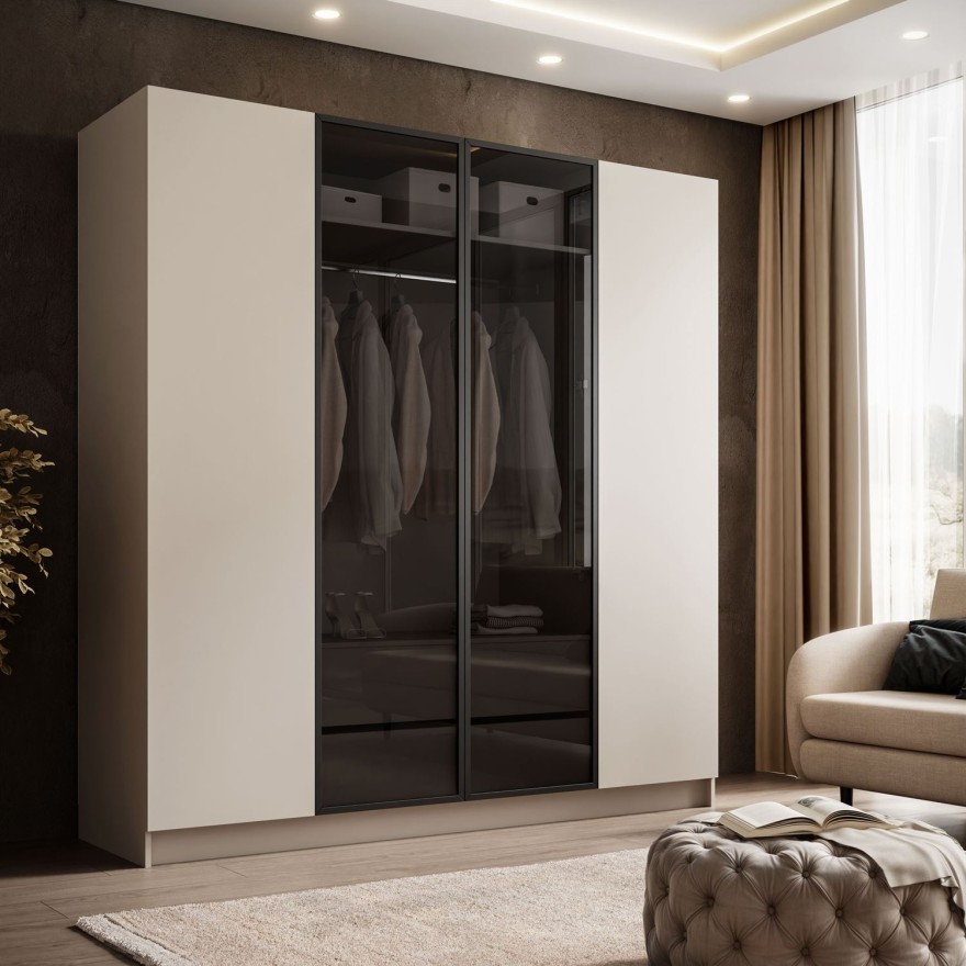 Viertüriger Schrank ATRIUM mit Glasfront