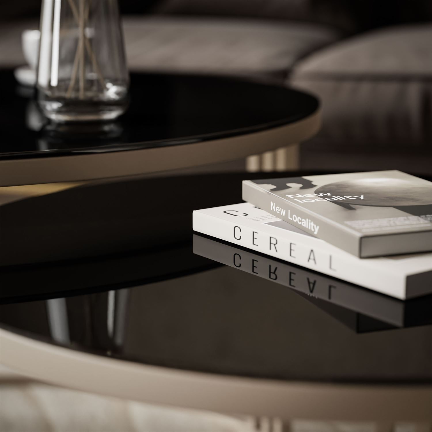 Couchtisch LORI 2in1 KASCHMIR mit Glasplatte
