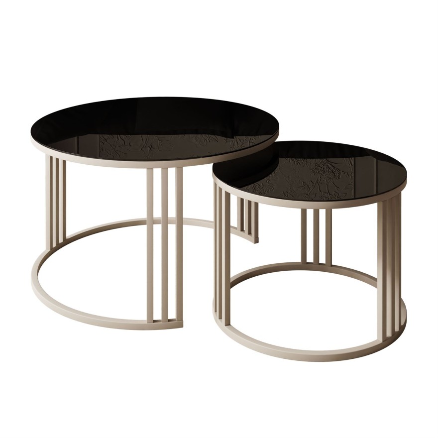Couchtisch LORI 2in1 KASCHMIR mit Glasplatte