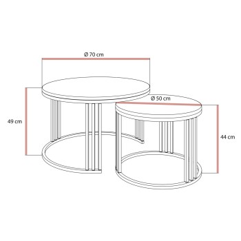 Couchtisch LORI 2in1 KASCHMIR MAT