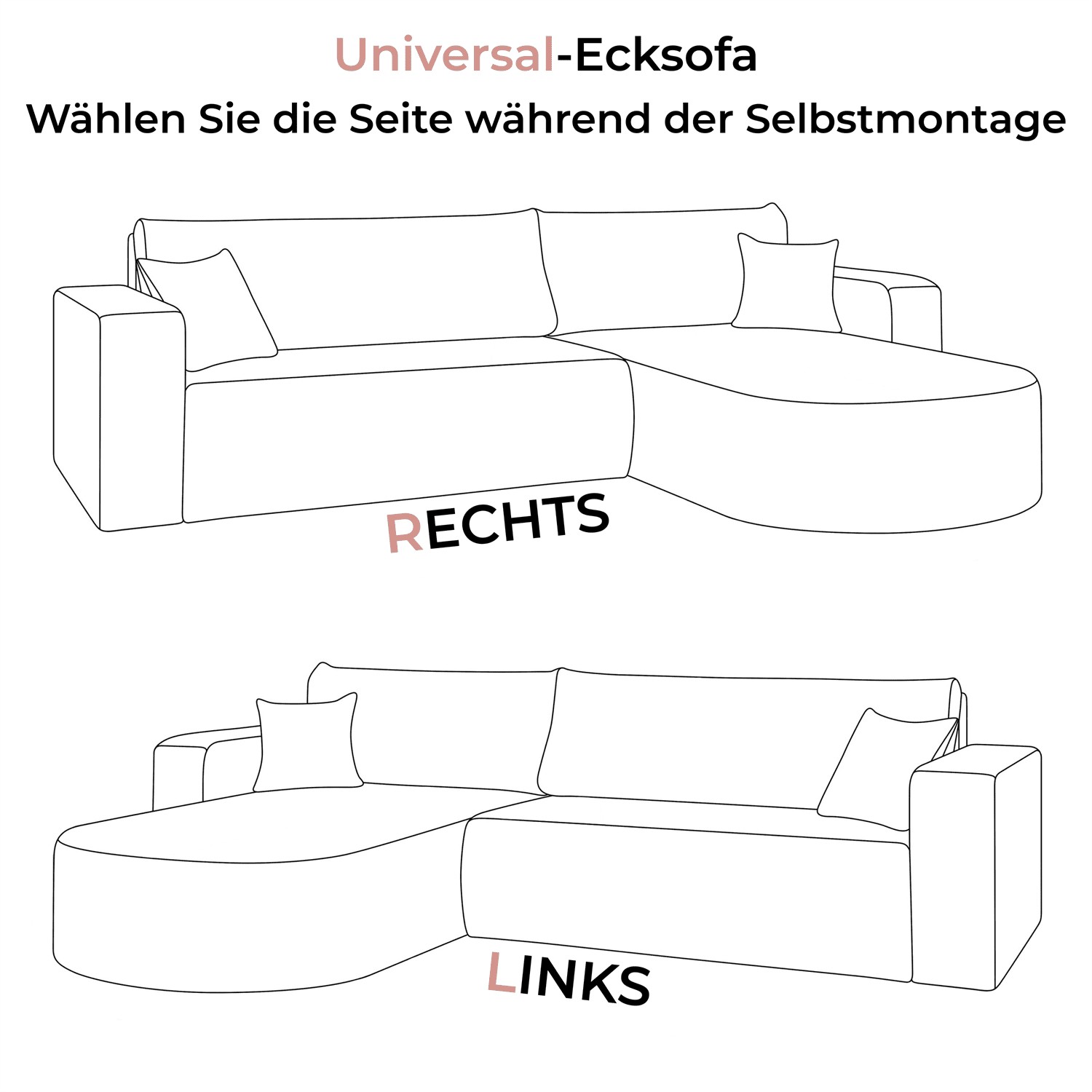 Ecksofa SOPRANO mit Schlaffunktion und Stauraum
