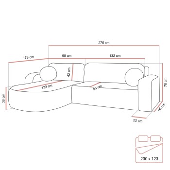 Ecksofa VENUS mit Schlaffunktion und Bettkasten