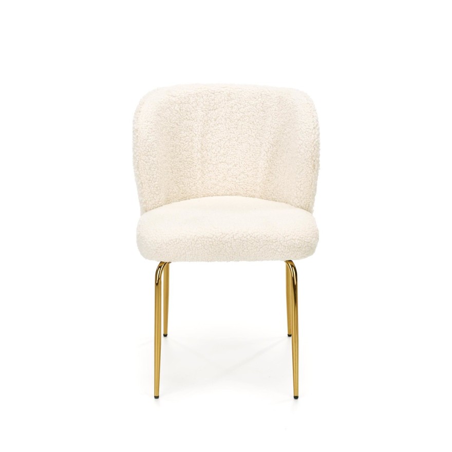 Polsterstuhl LOVI mit goldenen Beinen