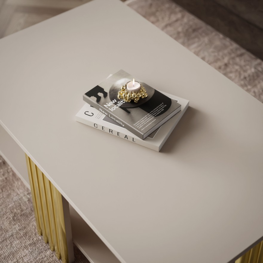 Couchtisch SAPHIRA GOLD mit Ablageboden