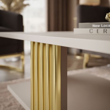 Couchtisch SAPHIRA GOLD mit Ablageboden