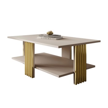 Couchtisch SAPHIRA GOLD mit Ablageboden