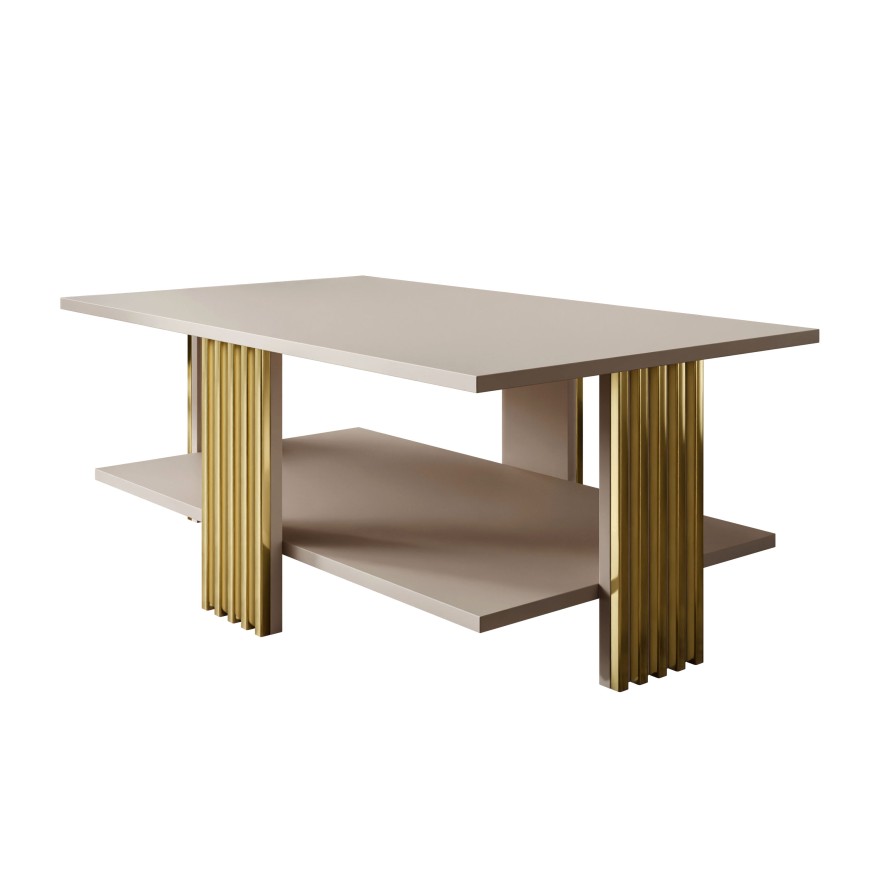 Couchtisch SAPHIRA GOLD mit Ablageboden