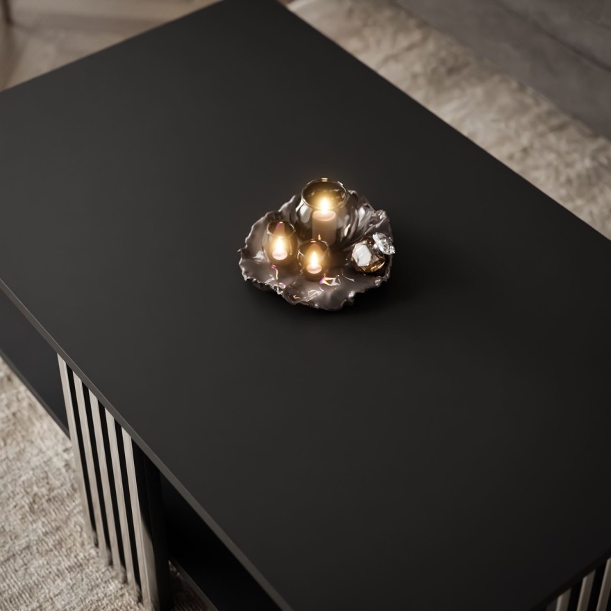 Couchtisch SAPHIRA SILVER mit Ablageboden