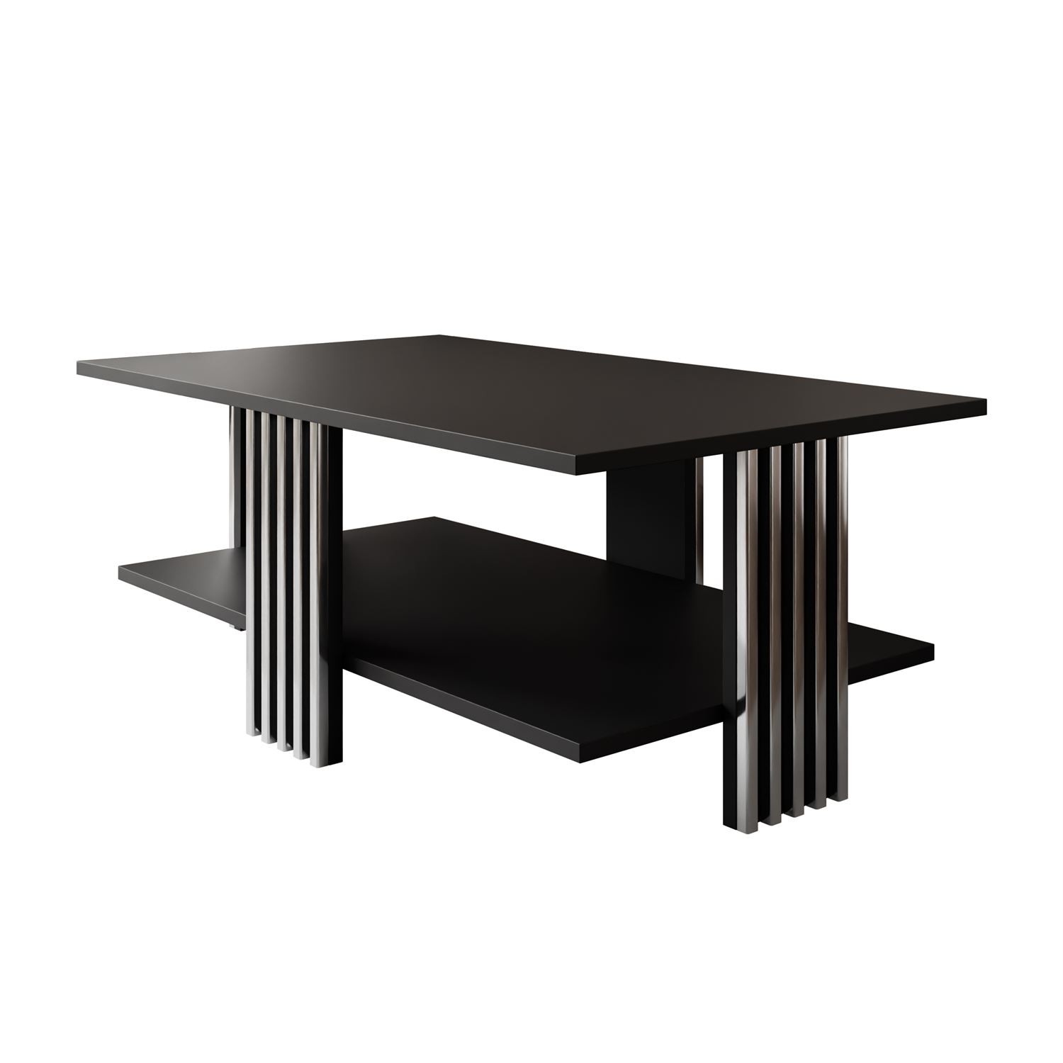 Couchtisch SAPHIRA SILVER mit Ablageboden