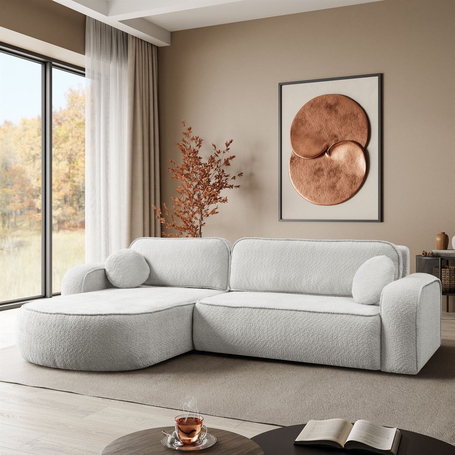 Ausziehbare Eckcouch VENUS II mit Bettkasten