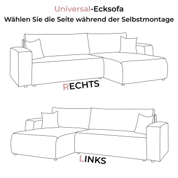Ecksofa PRESTIGE SOFT mit Schlaffunktion und Bettkasten
