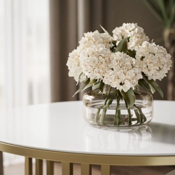 Runder Couchtisch 2in1 LORI GLASS gebürstetes Gold