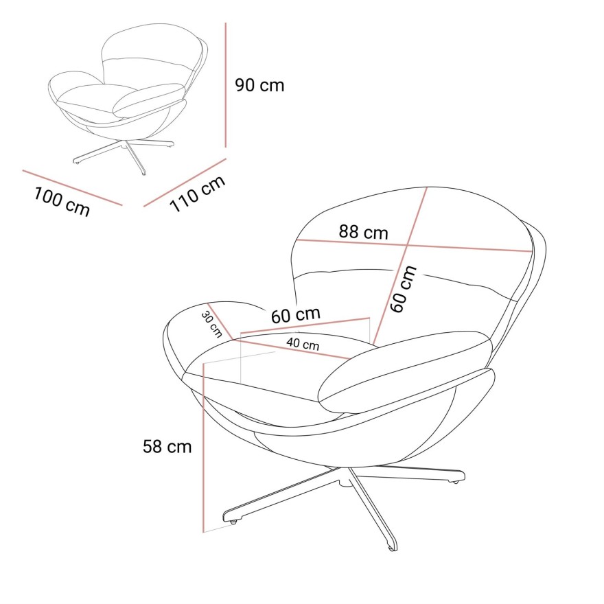 Drehbarer Polstersessel COCO 360°