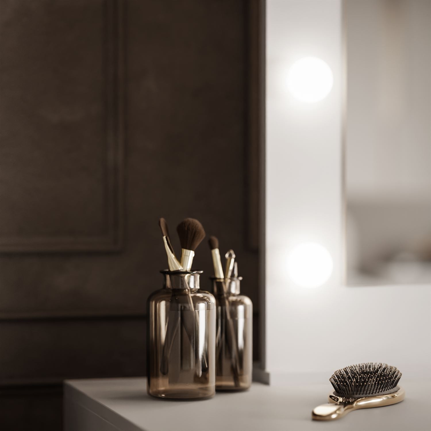 Schminktisch MADA DOUBLE mit LED-Beleuchtung