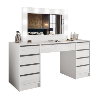 Schminktisch MADA DOUBLE mit LED-Beleuchtung