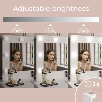 Schminktisch MADA DOUBLE mit LED-Beleuchtung