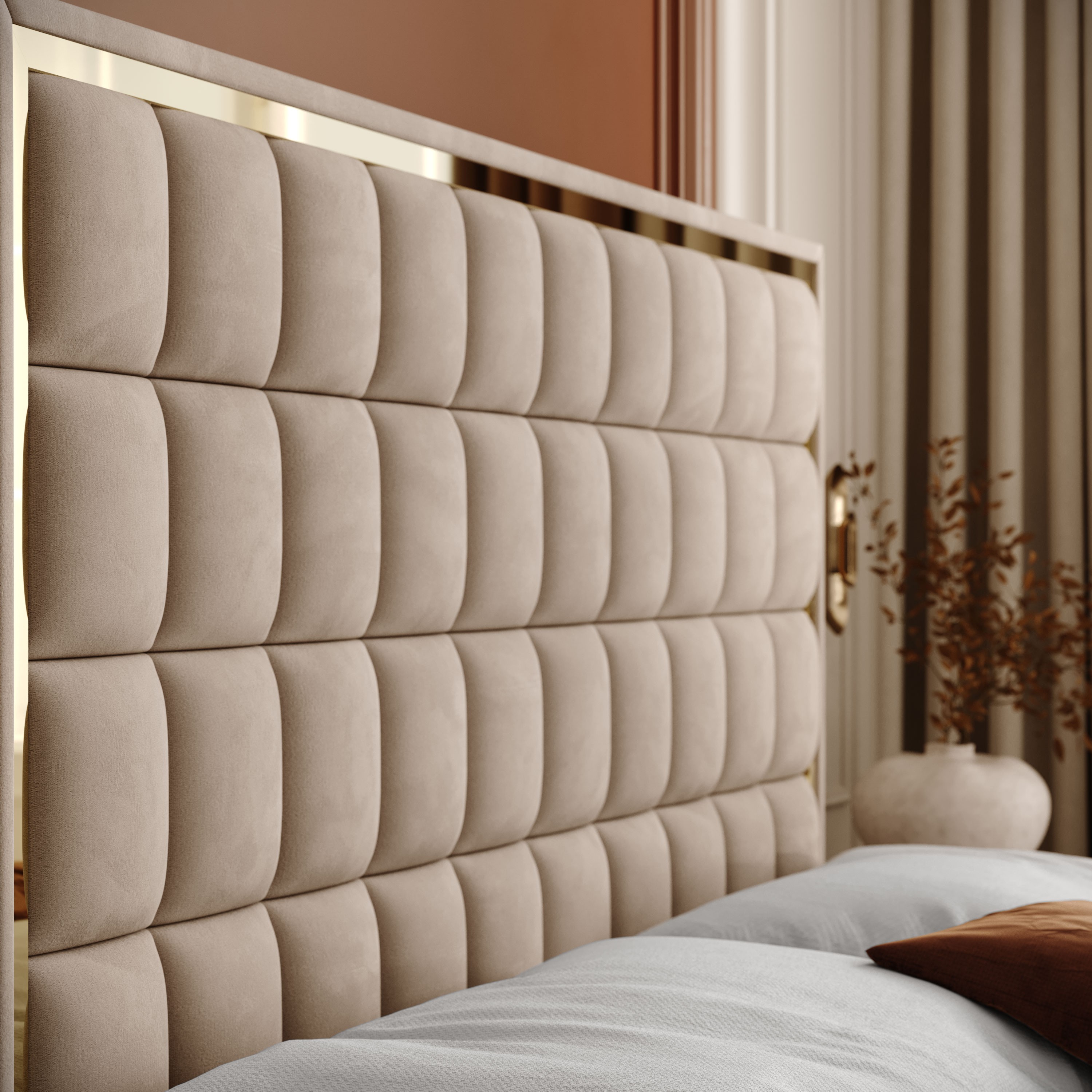Boxspringbett ISADORA II GOLD mit Bettkasten