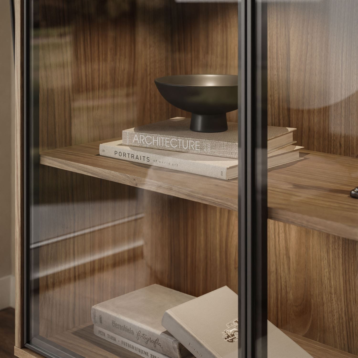 Viertürige Kommode ISA 4D mit LED-Beleuchtung auf hohen Beinen