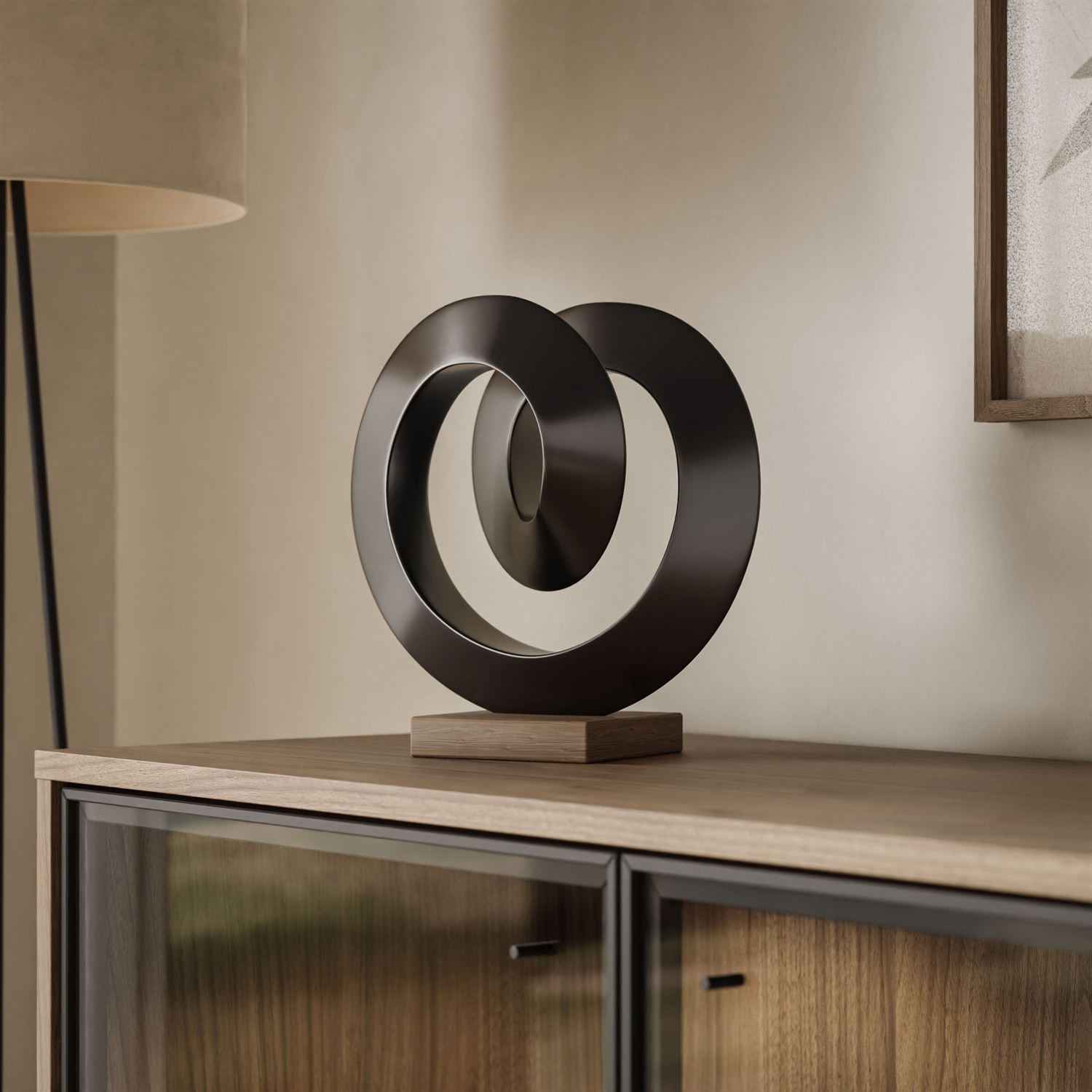 Viertürige Kommode ISA 4D mit LED-Beleuchtung auf hohen Beinen