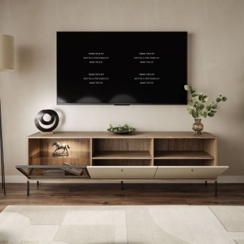 ISA TV-Schrank mit LED-Beleuchtung auf hohen Beinen