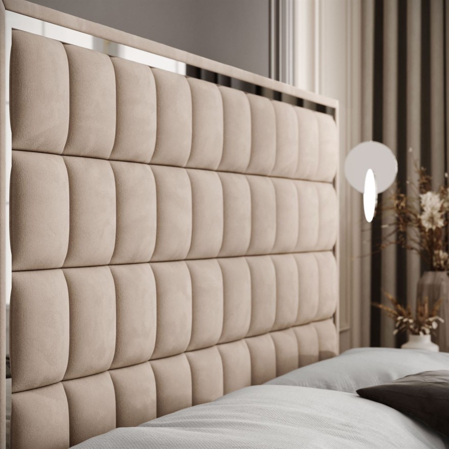 Kontinentalbett ISADORA II SILVER mit Bettkasten