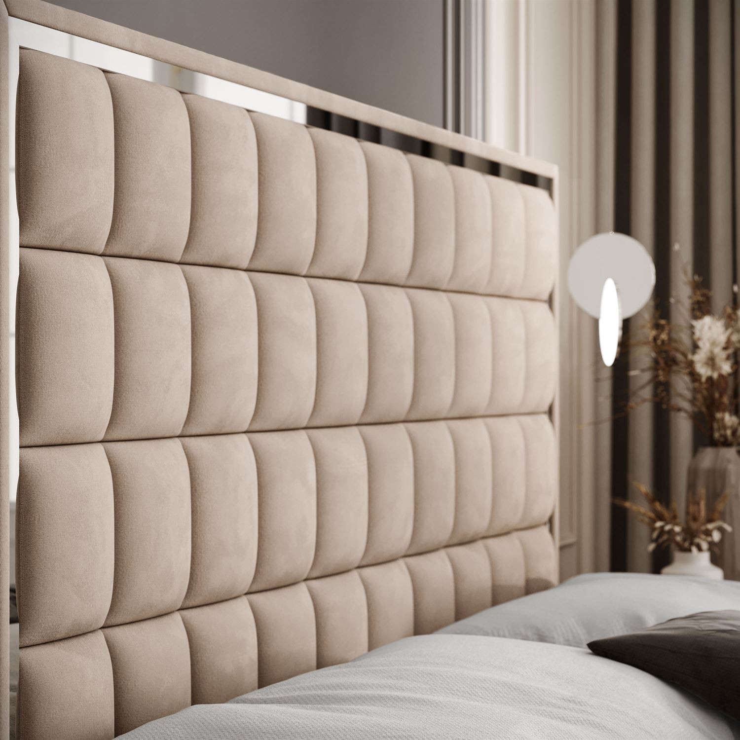 Boxspringbett ISADORA II SILVER mit Bettkasten