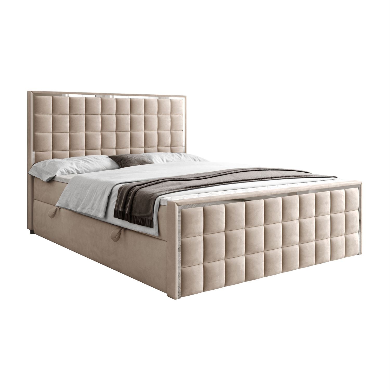 Kontinentalbett ISADORA II SILVER mit Bettkasten