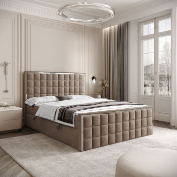 Kontinentalbett ISADORA II SILVER mit Bettkasten