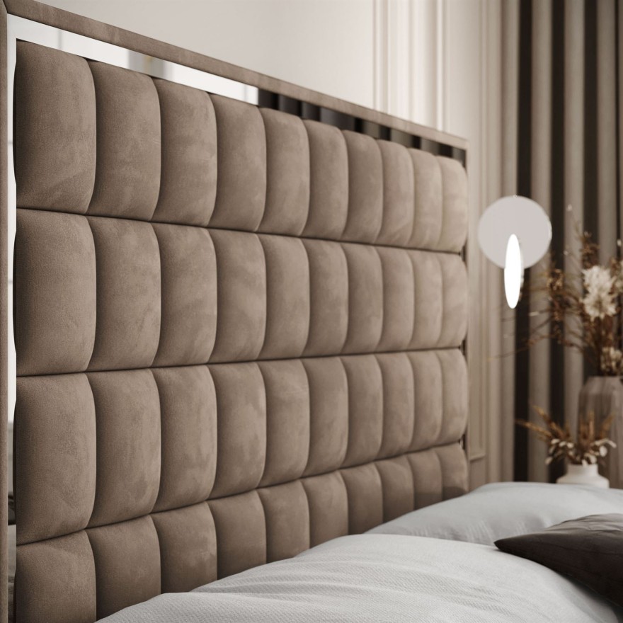 Kontinentalbett ISADORA II SILVER mit Bettkasten