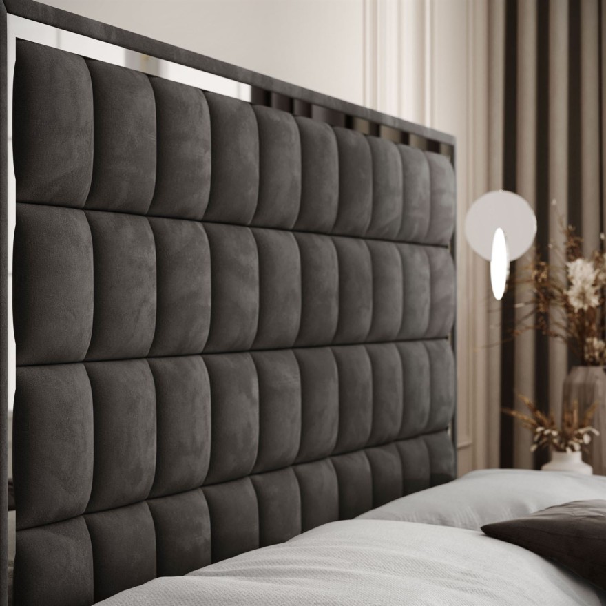 Kontinentalbett ISADORA II SILVER mit Bettkasten